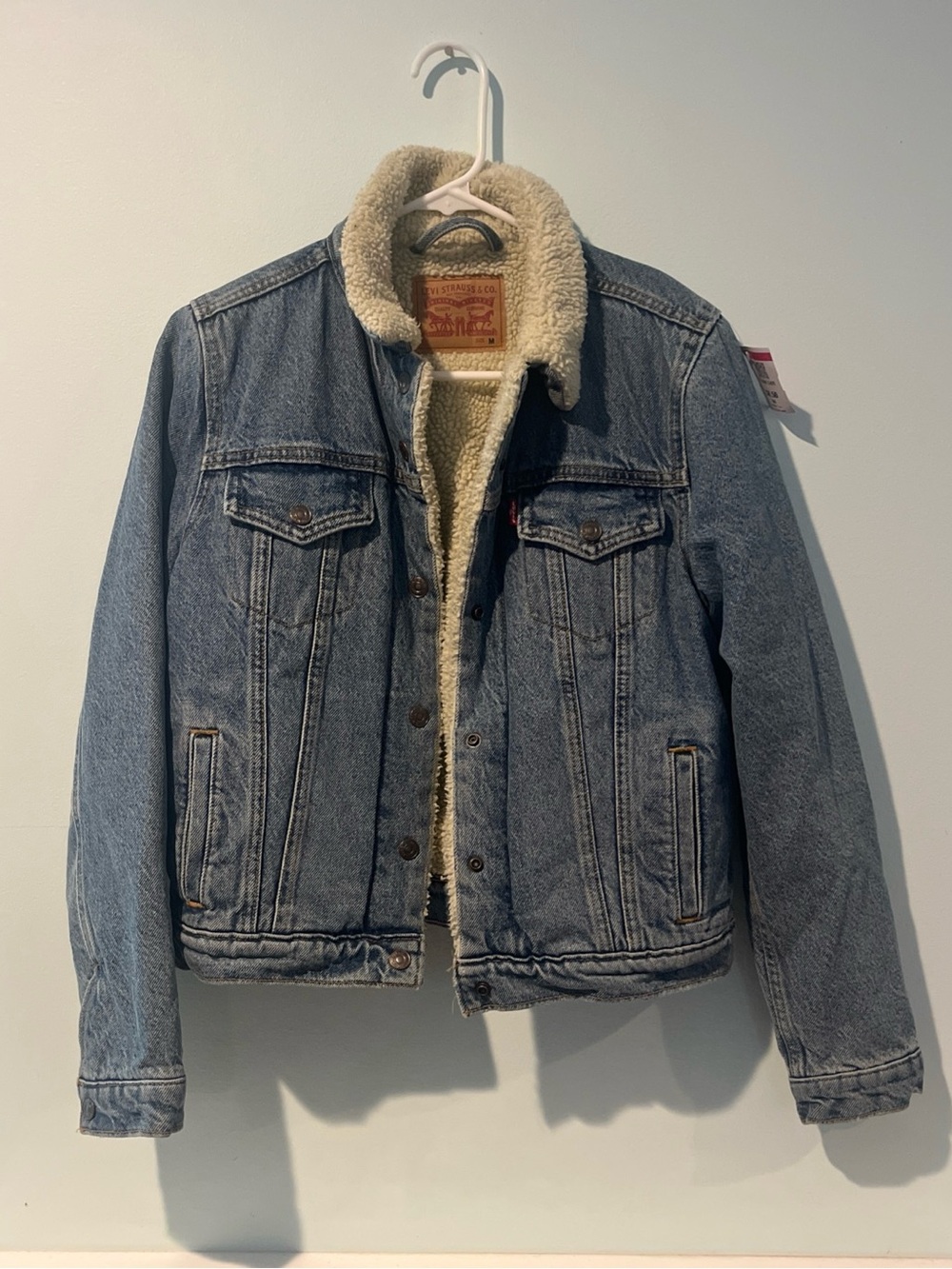 Levi's Women’s Classic Trucker Denim Original Sherpa Lined Button Jacket, Size M